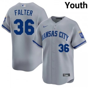 Bailey Falter #36 Kansas City Royals Baseball Jersey | Durable Youth Gray Stitched Edition 70426079