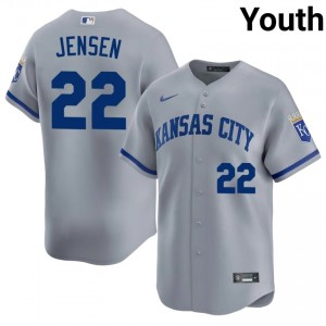 Carter Jensen #22 Kansas City Royals Baseball Jersey | Officially Licensed Youth Gray Stitched Edition 90445001
