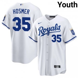 KC Royals Eric Hosmer #35 White Youth Baseball Jersey | 2026 Season Official 60560985