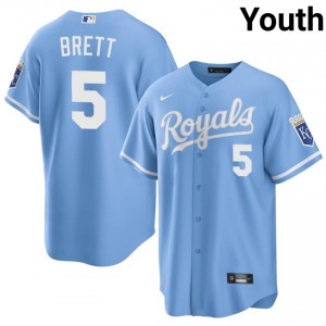 #5 George Brett Exclusive Youth Baseball Jersey | KCR Blue Fan Gear 15325200