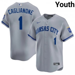 Jac Caglianone #14 Kansas City Royals Baseball Jersey | Gameday Youth Gray Stitched Edition 11080314