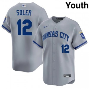 Gray Jorge Soler #12 KC Baseball Stitched Jersey | Iconic Youth Fit 67279139