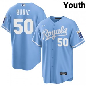 KC Royals Kris Bubic #50 Blue Youth Baseball Jersey | 2026 Season Game 68479441