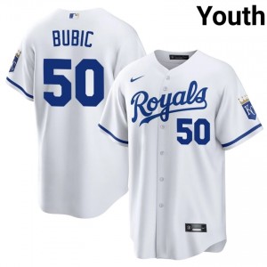 #50 Kris Bubic Replica Youth Baseball Jersey | KCR White Fan Gear 40890629