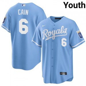 #6 Lorenzo Cain Exclusive Youth Baseball Jersey | KCR Blue Fan Gear 11867469