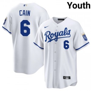 KC Royals Lorenzo Cain #6 White Youth Baseball Jersey | 2026 Season MLB 60717085