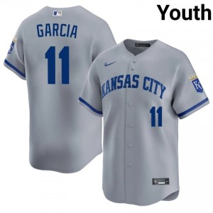 Maikel Garcia #11 Kansas City Royals Baseball Jersey | Gameday Youth Gray Stitched Edition 92989552