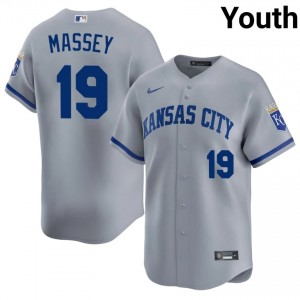 Michael Massey #19 Kansas City Royals Baseball Jersey | Pro-Grade Youth Gray Stitched Edition 69983684