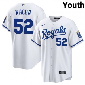 #52 Michael Wacha Classic Youth Baseball Jersey | KCR White Fan Gear 29747043