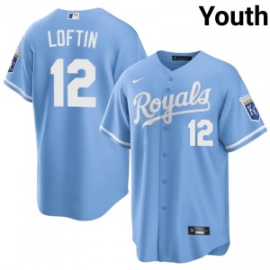 #12 Nick Loftin Professional Youth Baseball Jersey | KCR Blue Fan Gear 11235867