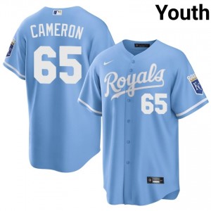 #65 Noah Cameron Officially Licensed Youth Baseball Jersey | KCR Blue Fan Gear 87579658