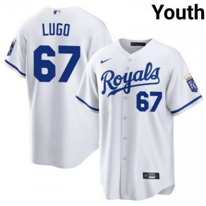 KC Royals Seth Lugo #67 White Youth Baseball Jersey | 2026 Season Officially Licensed 33428395