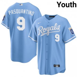 KC Royals Vinnie Pasquantino #9 Blue Youth Baseball Jersey | 2026 Season Official 39140592