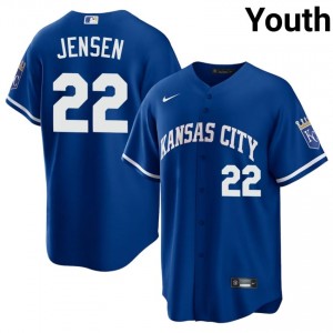 Royal Carter Jensen #22 KC Baseball Embroidery Jersey | Authentic Youth Fit 56844072