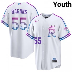 KC Royals Cole Ragans #55 White Youth City Connect Baseball Jersey | 2026 Season Gameday 78592738