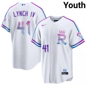 KC Royals Daniel Lynch IV #41 White Youth City Connect Baseball Jersey | 2026 Season Pro-Grade 90187365