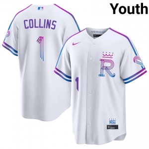 KC Royals Isaac Collins #1 White Youth City Connect Baseball Jersey | 2026 Season Genuine 54448887