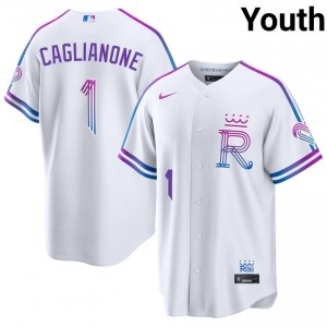 #14 Jac Caglianone Professional Youth City Connect Baseball Jersey | KCR White Fan Gear 18837911