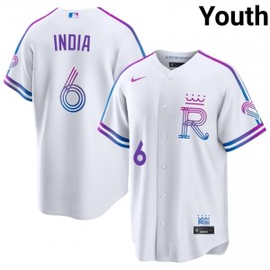 #6 Jonathan India MLB Youth City Connect Baseball Jersey | KCR White Fan Gear 14433828