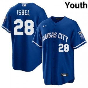Royal Kyle Isbel #28 KC Baseball Embroidery Jersey | Game Youth Fit 12618982