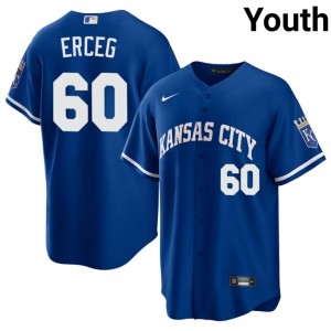 Lucas Erceg #60 Kansas City Royals Baseball Jersey | Exclusive Youth Royal Embroidery Edition 18257978