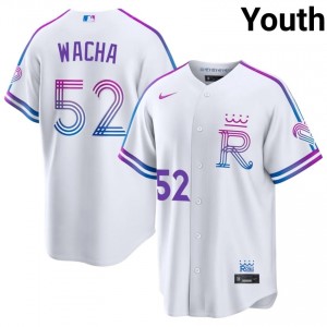 KC Royals Michael Wacha #52 White Youth City Connect Baseball Jersey | 2026 Season Iconic 48783882