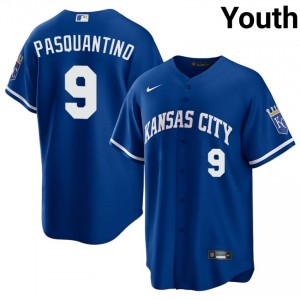 Vinnie Pasquantino #9 Kansas City Royals Baseball Jersey | Replica Youth Royal Embroidery Edition 35530865